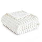 Bedsure White Throw Blanket for Couch - Super Soft Cozy Blankets for Women, Cute Small Fleece Blanket for Girls, 50x60 Inches